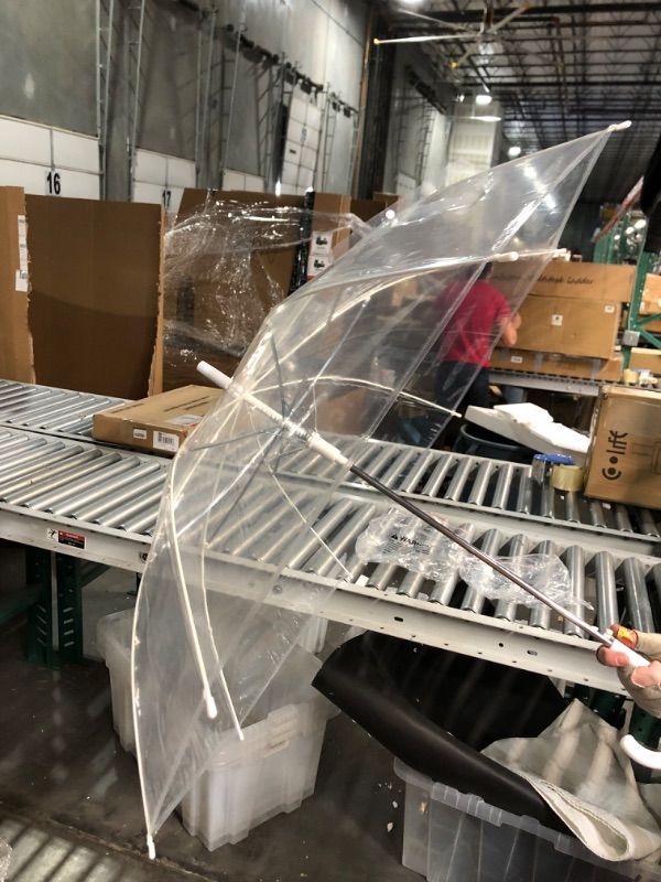Photo 1 of Amazon Basics Clear Bubble Umbrella, Round, 34.5 inch