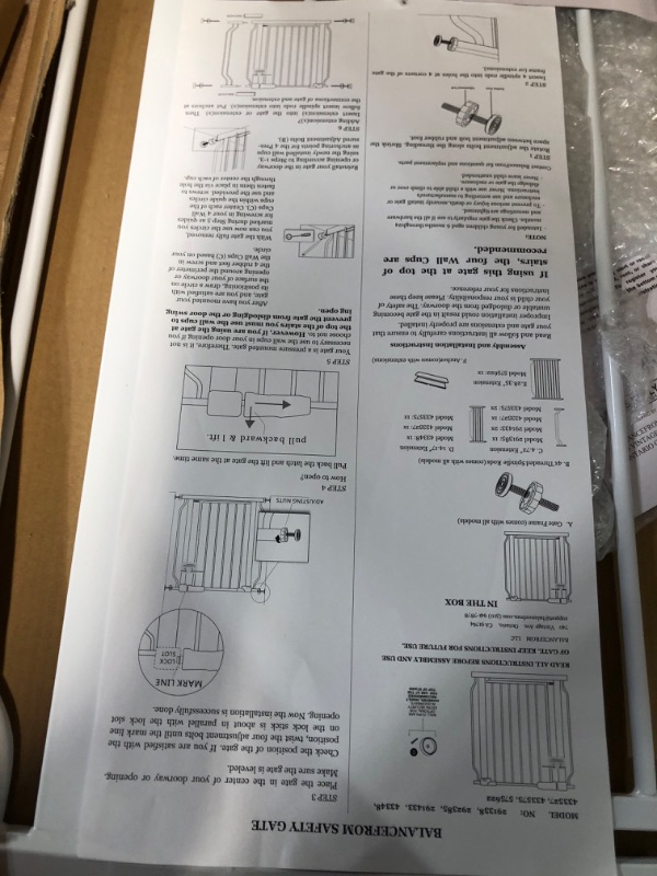 Photo 5 of BalanceFrom Easy Walk-Thru Safety Gate for Doorways and Stairways with Auto-Close/Hold-Open Features, Multiple Sizes, White 30-inch Tall, No Caps Fits 29.1 - 33.8" Wide