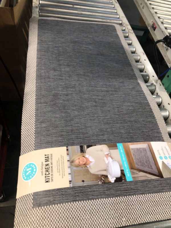 Photo 3 of Martha Stewart Mira Modern Heathered Anti-Fatigue Air-Infused Kitchen Mat, Blue, 19.6"x39" Blue