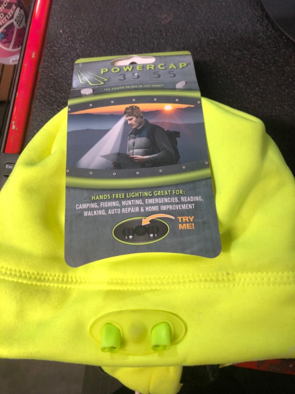 Photo 2 of *SEE NOTES* Panther Vision CUBWB-5529 Hand Free 4 LED Headlamp Beanie Cap, ( Hi-Vis Yellow)