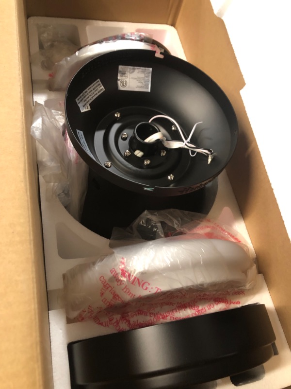 Photo 3 of *UNKNOWN IF MISSING PARTS* Harbor Breeze Crestwell 52-in Matte Black Color-changing Indoor Flush Mount Ceiling Fan with Light Remote (5-Blade)