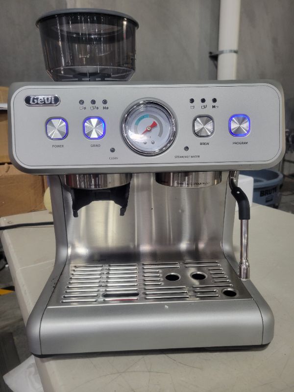 Photo 2 of * important * see clerk notes * 
Gevi 20Bar Semi Automatic Espresso Machine with Grinder & Steam Wand 