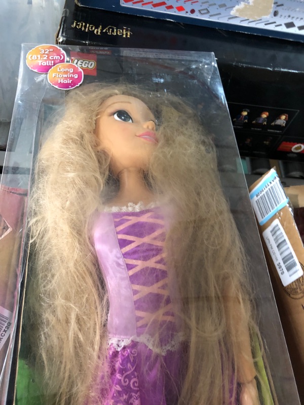 Photo 4 of Disney Princess Rapunzel 32" Playdate, My Size Articulated Doll, Comes with Brush to Comb Her Long Golden Locks, Movie Inspired Purple Dress, Removable Shoes & A Tiara