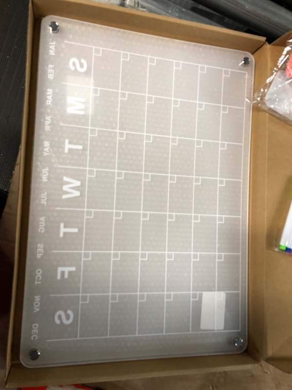 Photo 1 of Snipeup Acrylic Clear Calendar for Fridge,2Pcs Magnetic Dry Erase Board 