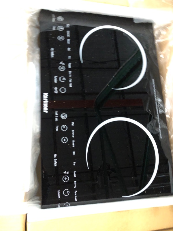 Photo 1 of **NON FUNCTIONAL*FOR PARTS**
Karinear 2 Burners Electric Cooktop 24 Inch, 110v~120v Countertop and Built-in Elecric Stove Top,