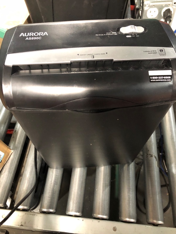 Photo 4 of Aurora AS890C 8-Sheet Cross-Cut Paper/Credit Card Shredder