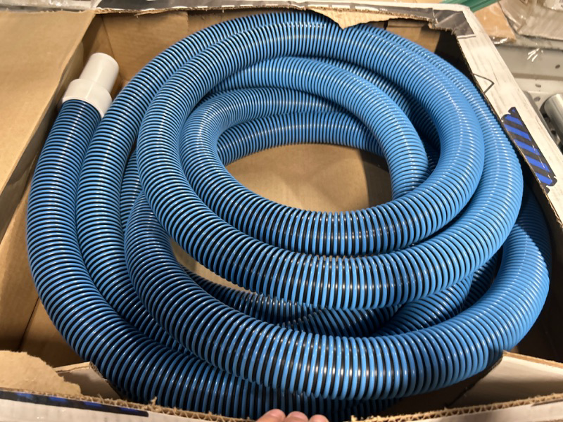 Photo 1 of * used item * 
Poolmaster 33430 Heavy Duty In-Ground Pool Vacuum Hose With Swivel Cuff, 1-1/2-Inch by 30-Feet,Neutral 30-Feet Hose