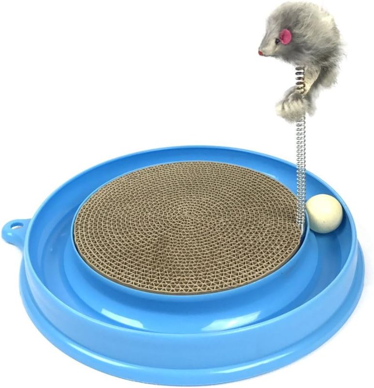 Photo 1 of Irispets Scratcher Kitten, Cat and Cardboard Scratcher Cat Track Toy Catch The Mouse and Track Exercise Ball Toy, Fun Interactive Cat Track Toys for Multiple Cats, kitten to Play with bag Catnip
