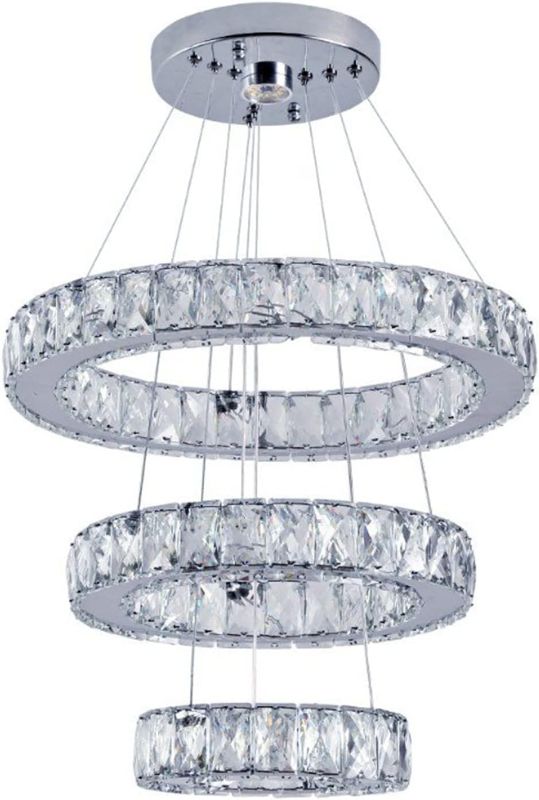 Photo 1 of **FOR PARTS ONLY**
Modern 3 Rings Crystal Pendant Ceiling Light Fixture