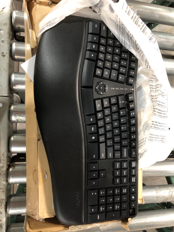 Photo 2 of MEETION Ergonomic Keyboard, Split Wireless Keyboard with Cushioned Wrist, Palm Rest, Curved, 