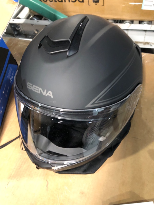 Photo 2 of Sena Outrush Bluetooth Modular Motorcycle Helmet with Intercom System X-Large Outrush R (2021) Matte Black