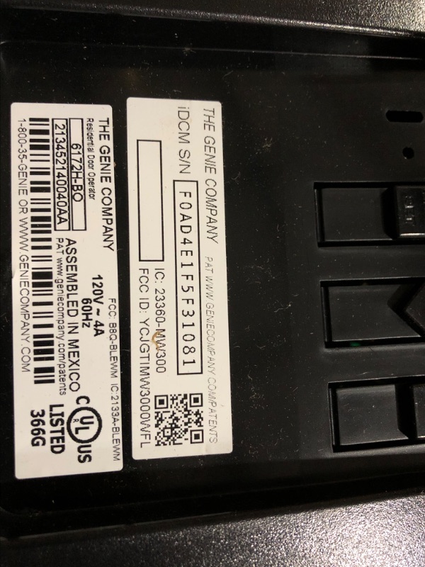 Photo 1 of *MISSING PARTS**
Genie B6172H Wall Mount Smart Garage Door Opener, 