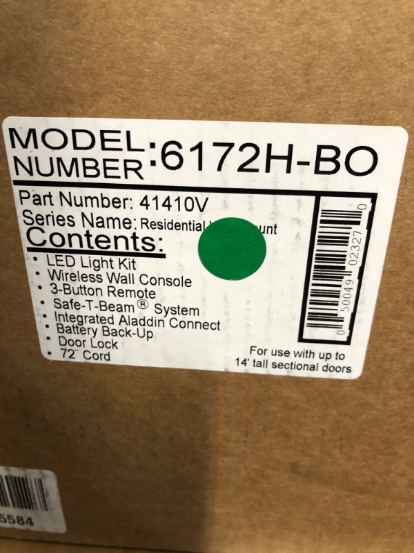 Photo 1 of *MISSING PARTS**
Genie B6172H Wall Mount Smart Garage Door Opener, 