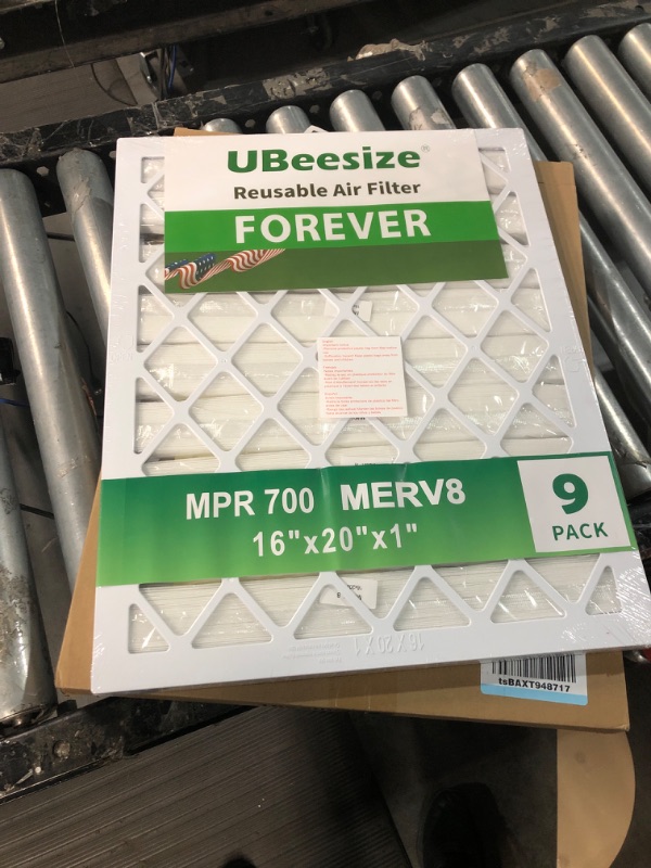 Photo 2 of UBeesize Reusable Air Filter 16x20x1(9-Pack), MERV 8 MPR 700 AC/HVAC Furnace Air Filters,Deep Pleated Air Cleaner,1x Reusable Plastic Frame+9 x Filter Replacements,Breathe Fresher Home And Office 16x20x1 1 frame + 9 Filters MERV8