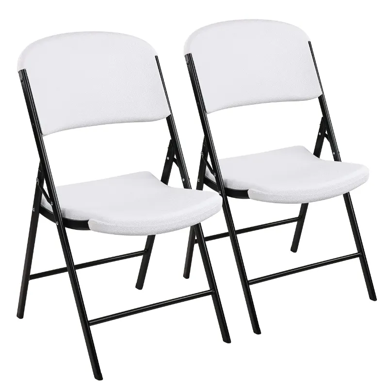 Photo 1 of * used * damaged * see images *
Signature Folding Plastic Chair with 500-Pound Capacity, White, 2 pk 