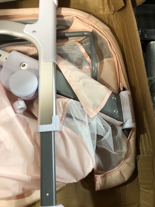 Photo 4 of Baby Delight Beside Me Dreamer Bassinet | Bedside Sleeper | 6-Position Height Adjustment | Peony Pink Classic Peony Pink