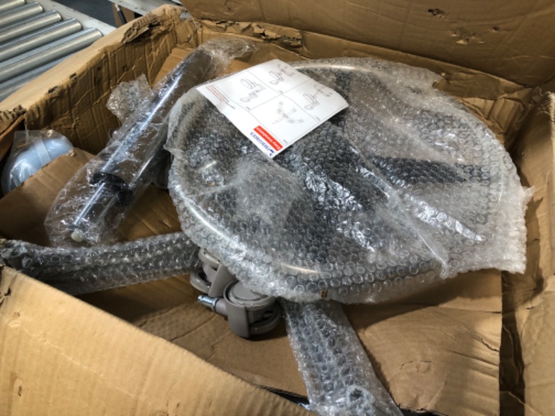 Photo 1 of LIMKOMES Rolling Stool with Removable Footrest Lab Salon Chair Height Adjustable 360° Swivel Stool for Dentist with Unique Backrest Design Blue?with Fixed Handrail?