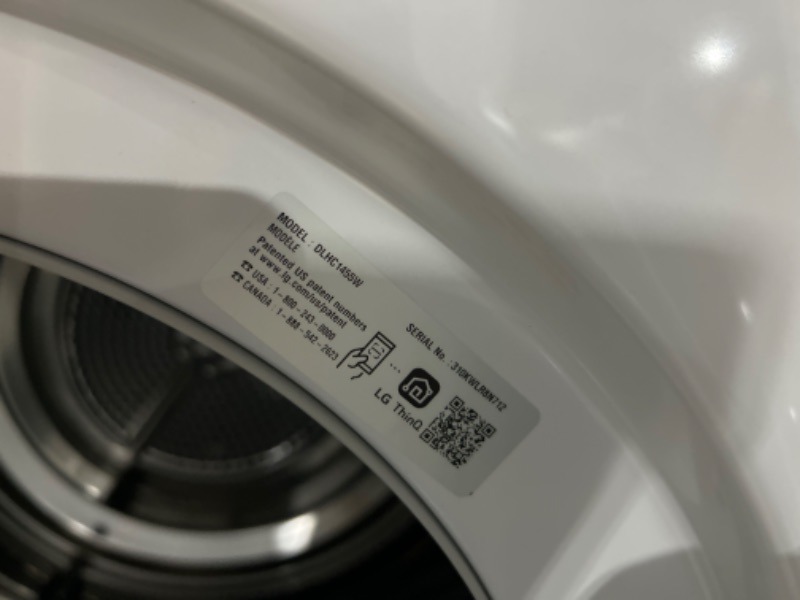 Photo 5 of LG Ventless Heat Pump 4.2-cu ft Stackable Ventless Smart Electric Dryer (White) ENERGY STAR