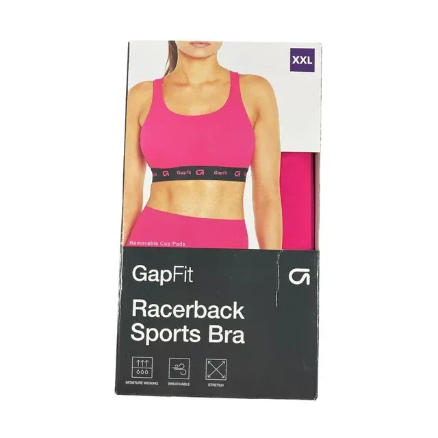 Photo 1 of GAP Fit Women's 4 Way Stretch Moisture Wicking Racerback Sports Bra (Fuchsia Purple SMALL