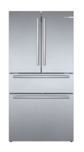 Photo 1 of Bosch 800 Series 21-cu ft 4-Door Counter-depth French Door Refrigerator with Ice Maker (Stainless Steel) ENERGY STAR
