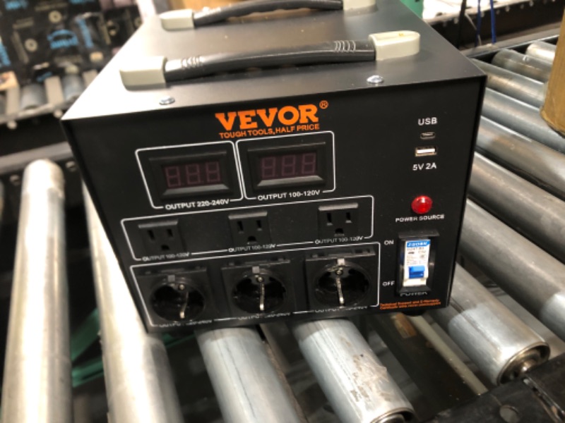 Photo 2 of VEVOR Voltage Converter Transformer, 3000W, Heavy Duty Step Up/Down Transformer, Convert from 110 Volt to 220 Volt and from 220 Volt to 110 Volt, with US Outlet EU Outlet 5V USB Port, CE Certified