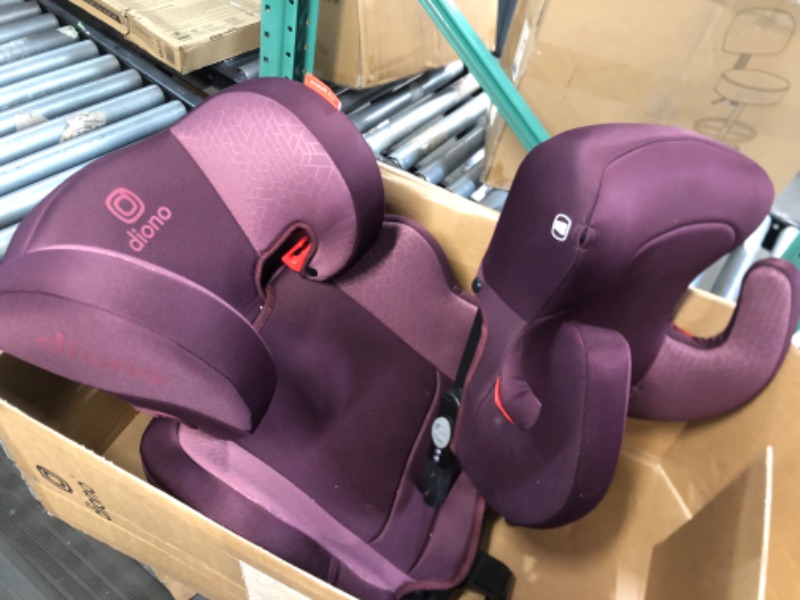 Photo 2 of Diono Everett NXT High Back Booster Car Seat with Rigid Latch, Lightweight Slim Fit Design, 8 Years 1 Booster Seat, Purple NEW! Everett NXT Purple