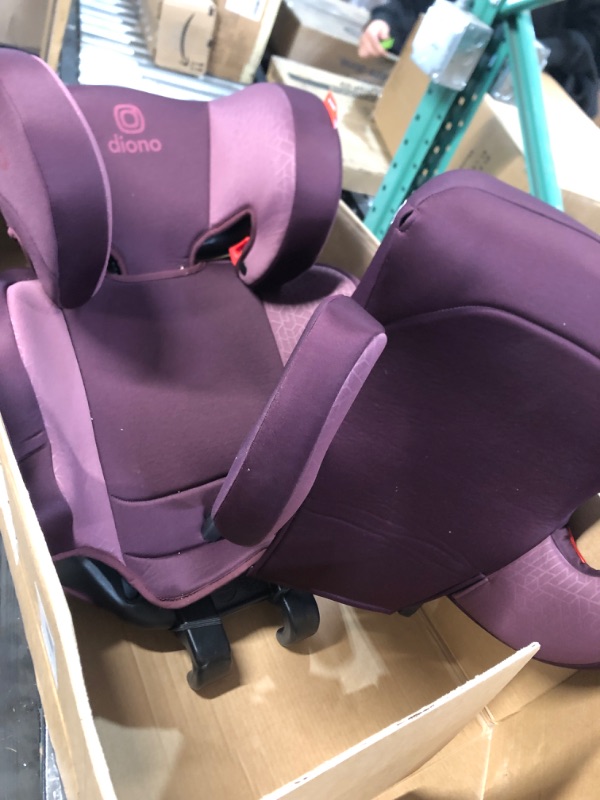 Photo 3 of Diono Everett NXT High Back Booster Car Seat with Rigid Latch, Lightweight Slim Fit Design, 8 Years 1 Booster Seat, Purple NEW! Everett NXT Purple