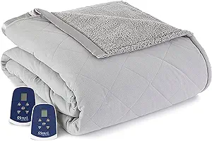 Photo 1 of Shavel Home Products Micro Flannel Electric Reversible Sherpa Blanket, Queen stock photo for reference