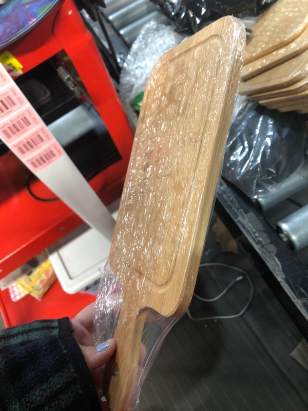 Photo 4 of * 10'' long * 
BUGUUYO pizza plate wood chopping block bread board cheese tray pizza board butcher board pizza peel paddle 