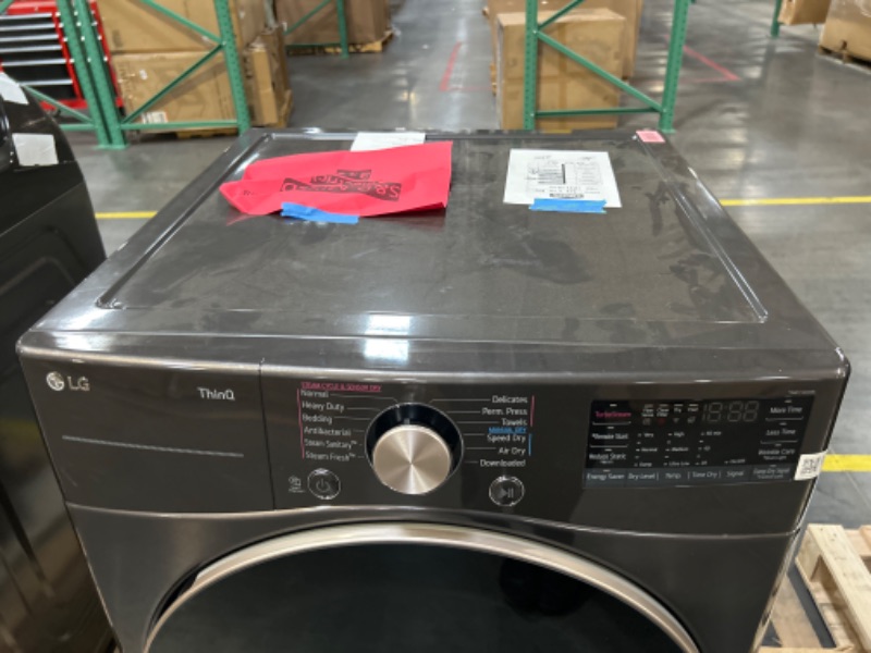 Photo 11 of ***USED - SCRATCHED AND DENTED - UNABLE TO TEST***
LG True Steam 7.4-cu ft Stackable Steam Cycle Smart Electric Dryer (Black Steel) ENERGY STAR