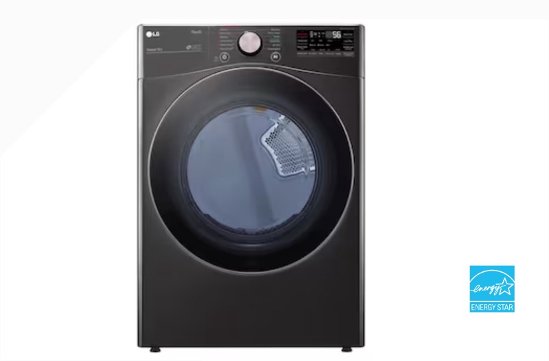 Photo 1 of ***USED - SCRATCHED AND DENTED - UNABLE TO TEST***
LG True Steam 7.4-cu ft Stackable Steam Cycle Smart Electric Dryer (Black Steel) ENERGY STAR