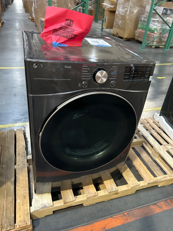 Photo 4 of ***USED - SCRATCHED AND DENTED - UNABLE TO TEST***
LG True Steam 7.4-cu ft Stackable Steam Cycle Smart Electric Dryer (Black Steel) ENERGY STAR