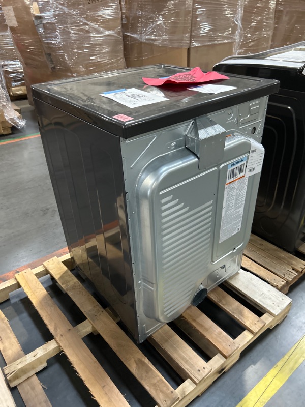 Photo 1 of ***USED - SCRATCHED AND DENTED - UNABLE TO TEST***
LG True Steam 7.4-cu ft Stackable Steam Cycle Smart Electric Dryer (Black Steel) ENERGY STAR