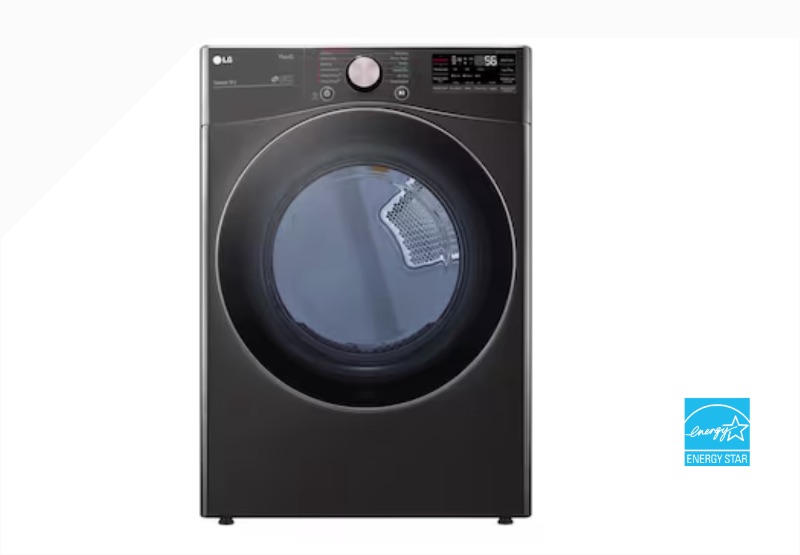 Photo 1 of LG True Steam 7.4-cu ft Stackable Steam Cycle Smart Electric Dryer (Black Steel) ENERGY STAR