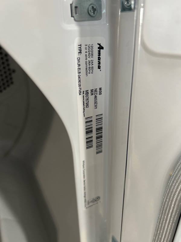 Photo 1 of Amana 6.5-cu ft Electric Dryer (White)