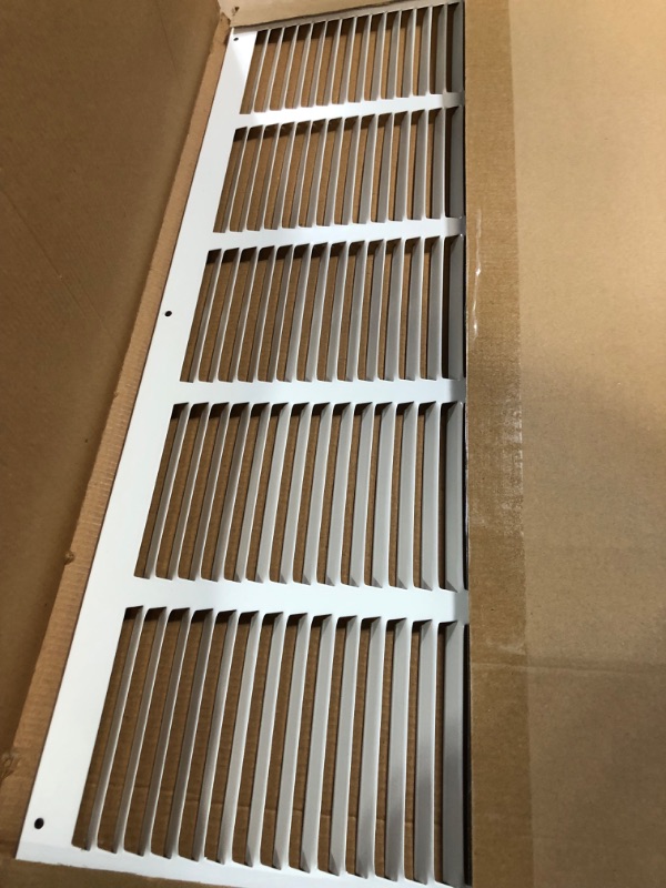 Photo 2 of 25"w X 14"h Steel Return Air Grilles - Sidewall and Ceiling - HVAC Duct Cover - White [Outer Dimensions: 26.75"w X 15.75"h] 25 X 14 White