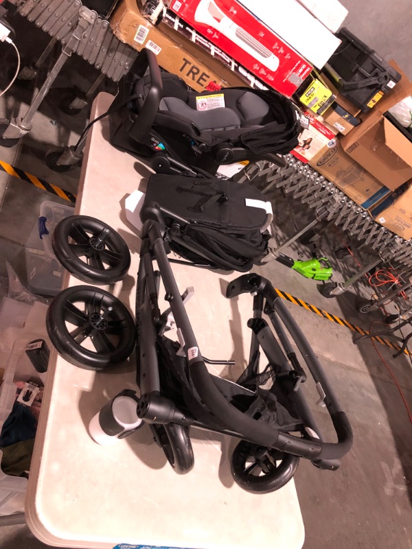 Photo 7 of ***USED - DIRTY - NO PACKAGING - POSSIBLY MISSING PARTS***
Evenflo Pivot Suite Travel System with LiteMax Infant Car Seat with Anti-Rebound Bar Dunloe Black