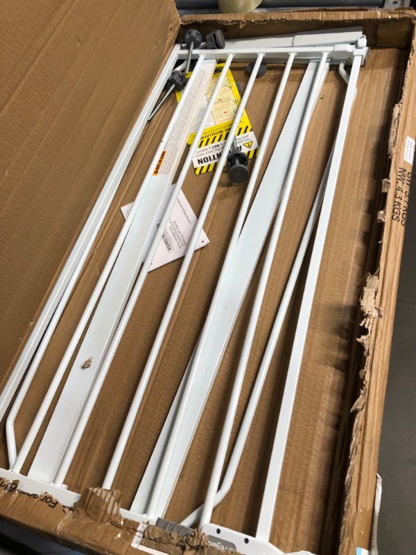 Photo 1 of *USED POSSIBLY MISSING PARTS* Regalo Easy Step 36" Extra Tall Walk Thru Baby Gate, Includes 4-Inch Extension Kit, 4 Pack of Pressure Mount Kit and 4 Pack Wall Cups and Mounting Kit, Pack of 1 White