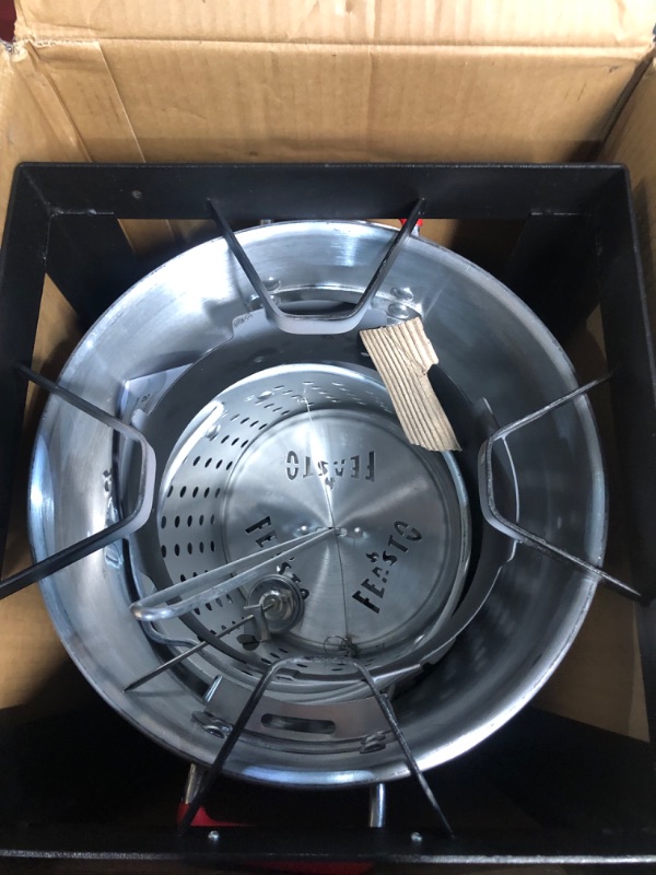 Photo 3 of *USED - POSSIBLY MISSING PIECES* Feasto 22701A 30QT Aluminum Turkey Fryer & Fish Fryer Set for Outdoor Cooking, CSA Certified,Turkey Deep Fryer Pot with Basket,Seafood Boiler Pot, 50,000 BTU Propane Burner Outdoor Fryer