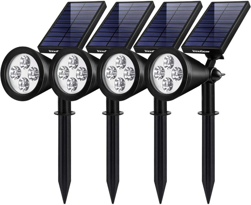 Photo 1 of 
*USED - SEE NOTES* InnoGear Solar Lights for Outside, Solar Lights Outdoor Waterproof Solar Garden Yard Spot Lights Spotlight Pathway Landscape Lighting Wall Light Auto On/Off, Pack of 4 (White)
