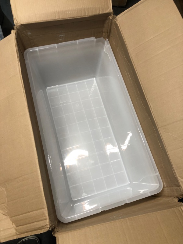 Photo 1 of *DAMAGED - SEE NOTES* Giant Plastic Storage Totes, Pack of 4