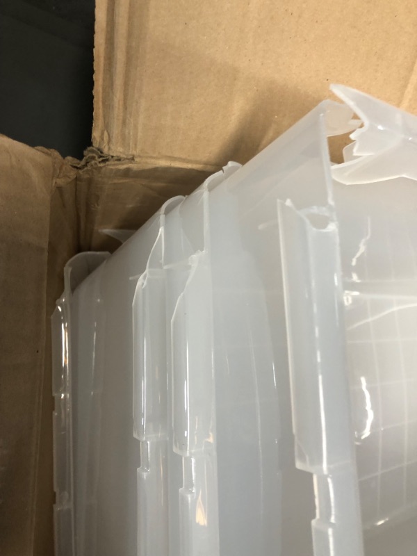Photo 1 of *DAMAGED - SEE NOTES* Giant Plastic Storage Totes, Pack of 4