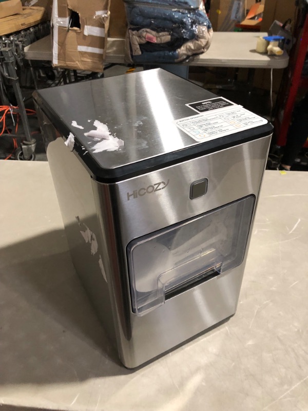 Photo 2 of ***NOT FUNCTIONAL - FOR PARTS - NONREFUNDBALE - SEE COMMENTS***
HiCOZY Countertop Nugget Ice Maker, Compact Sonic Ice Maker, Stainless Steel
