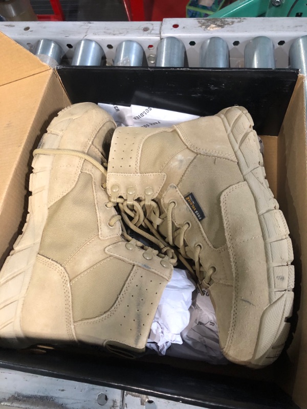 Photo 6 of *USED* FREE SOLDIER Waterproof Hiking Work Boots Men's Tactical Boots Breathable Desert Boots, SIZE 9 Wide Tan