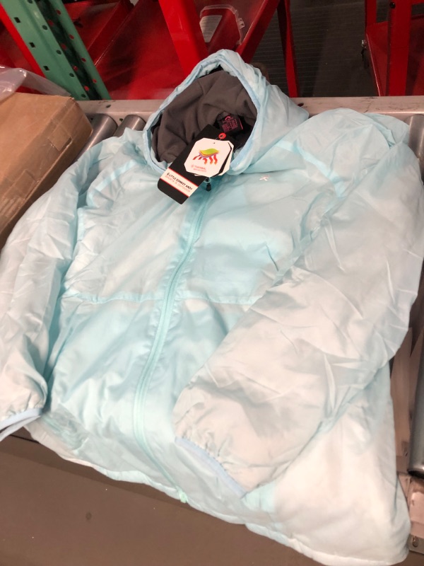 Photo 2 of *COLOR LIGHT BLUE* Little Donkey Andy Women's Lightweight Insulated Jacket, Warm Hooded Windproof Winter Coat, Fleece Lined, Light Blue, Size XL 