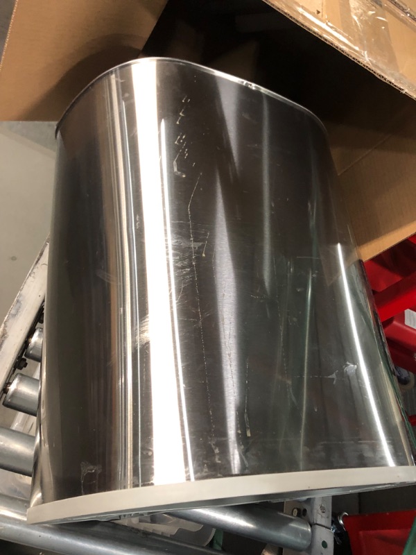 Photo 2 of *USED - SEE NOTES* Amazon Basics Automatic Hands-Free Stainless Steel Trash Can - 70-Liter, 2 Bins