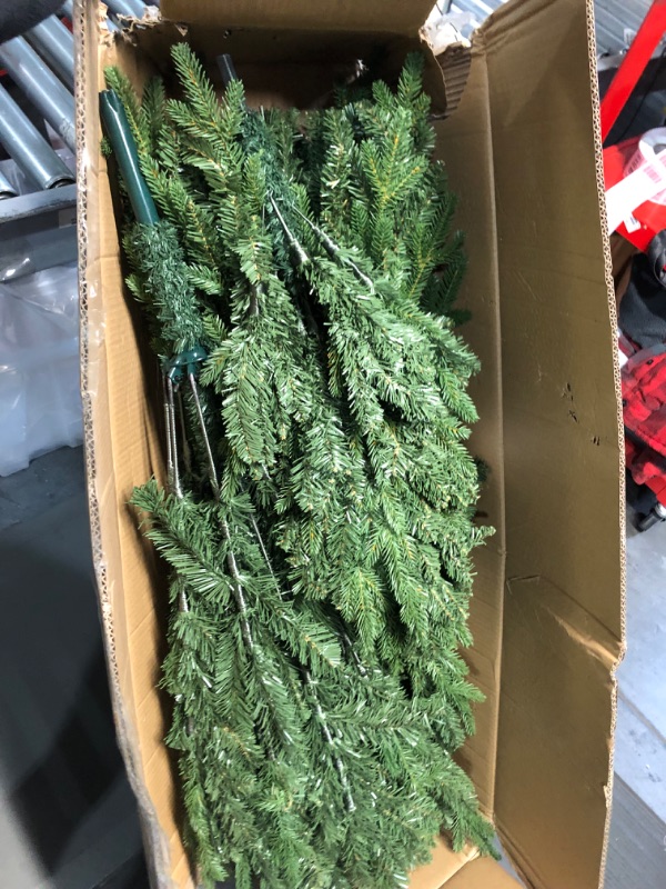 Photo 2 of *USED - SEE NOTES* 7 FT Artificial Christmas Tree with 1971 PE&PVC Mixed Branch Tips, Unlit Hinged Premium Spruce Fake Xmas Trees, Green, Foldable Base 7FT-1971Tips