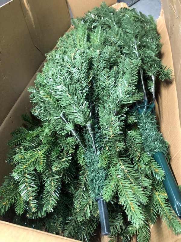 Photo 3 of *USED - SEE NOTES* 7 FT Artificial Christmas Tree with 1971 PE&PVC Mixed Branch Tips, Unlit Hinged Premium Spruce Fake Xmas Trees, Green, Foldable Base 7FT-1971Tips