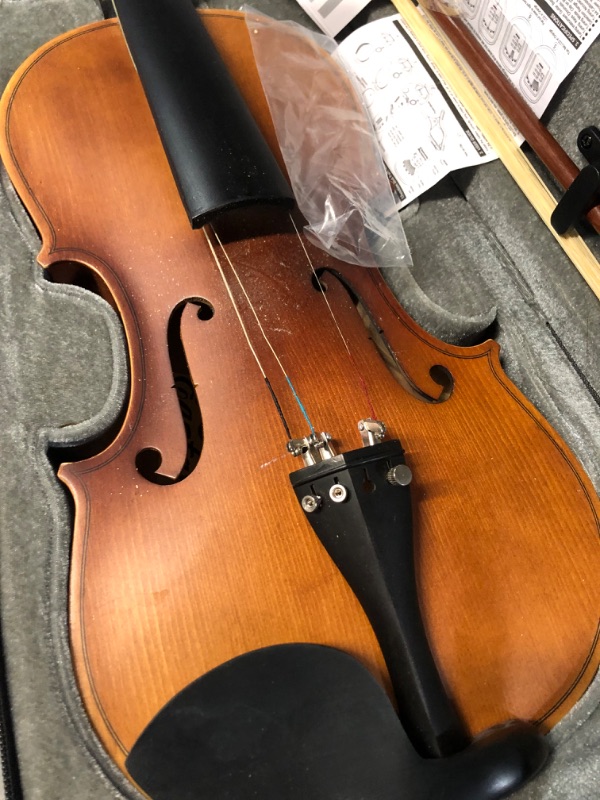 Photo 1 of *USED - SEE NOTES* Eastar 4/4 Full Size Violin Set Matte Fiddle for Beginners Adults with Hard Case, Rosin, Shoulder Rest, Bow, Tuner and Extra Strings (Imprinted Finger Guide on Fingerboard)?EVA-3