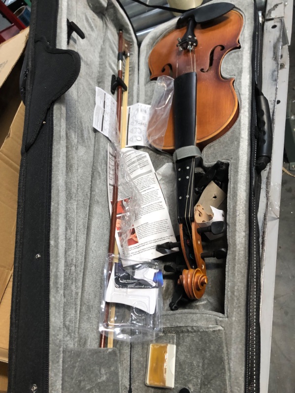 Photo 4 of *USED - SEE NOTES* Eastar 4/4 Full Size Violin Set Matte Fiddle for Beginners Adults with Hard Case, Rosin, Shoulder Rest, Bow, Tuner and Extra Strings (Imprinted Finger Guide on Fingerboard)?EVA-3